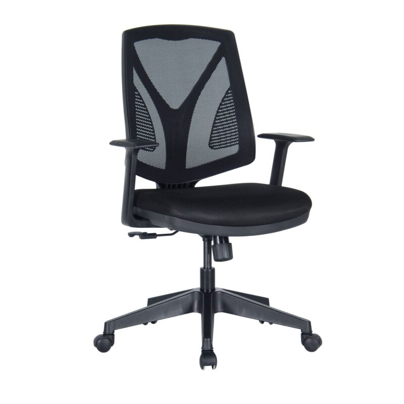 Офис стол RFG Joy 001 W, дамаска и меш, до 120 kg, черен