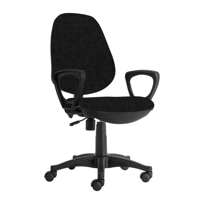 Ергономичен стол RFG Presto Black, текстил, до 130 kg, черен