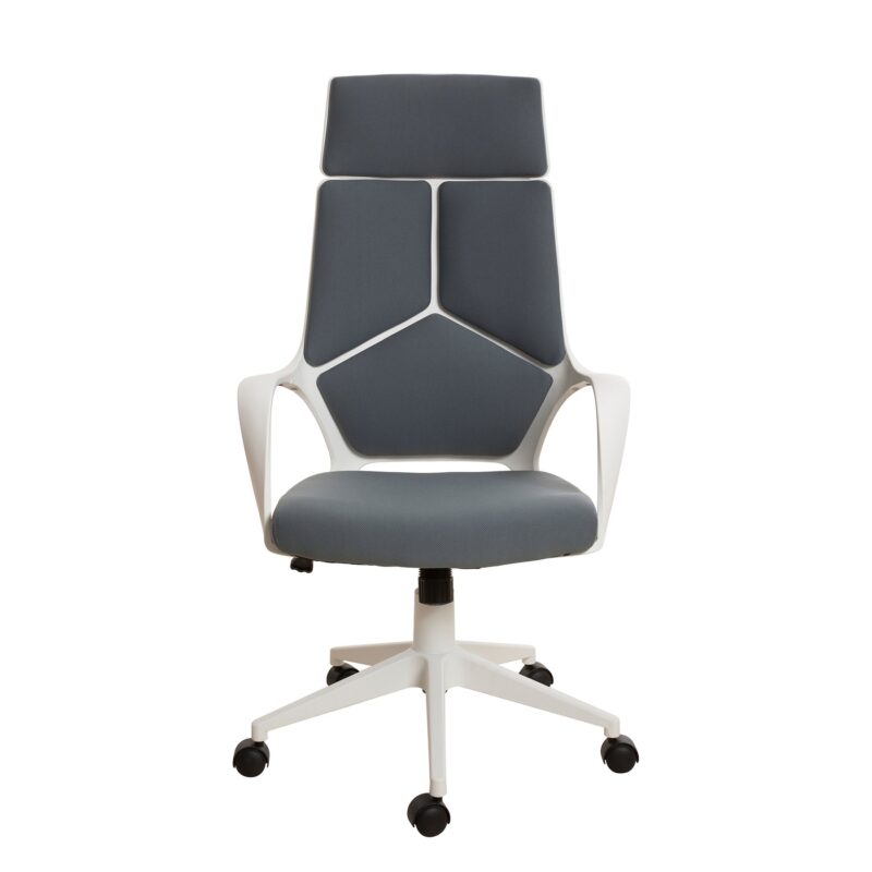 Директорски стол Force White, текстил, Tilt механизъм, до 120 kg, сив
