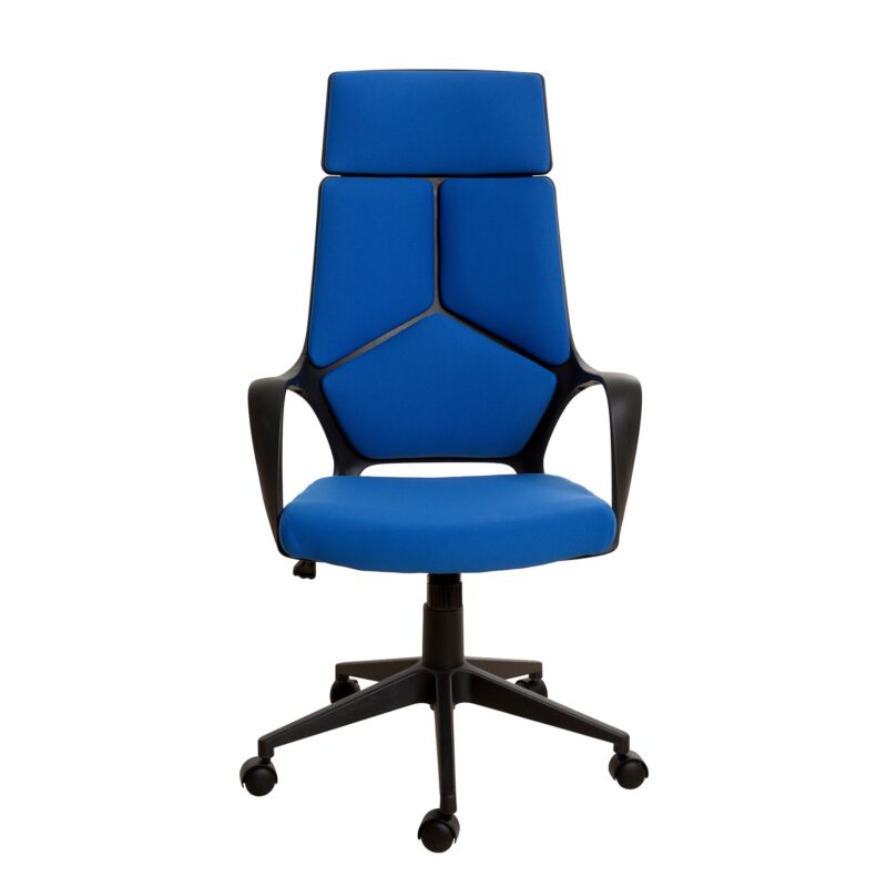 Директорски стол Force Black, текстил, Tilt механизъм, до 120 kg, тъмносин