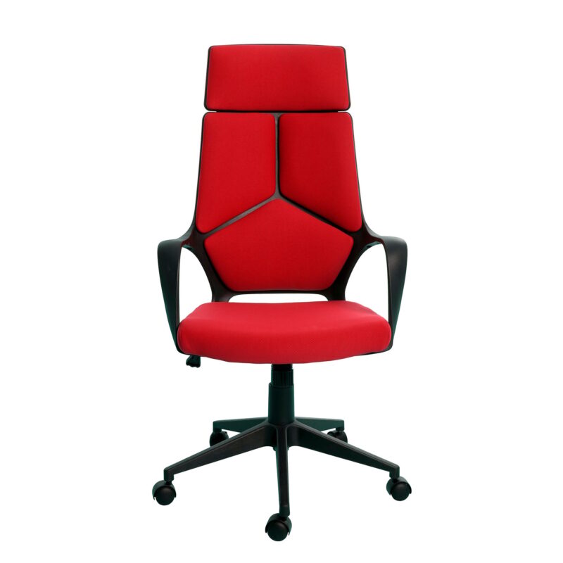 Директорски стол Force Black, текстил, Tilt механизъм, до 120 kg, червен