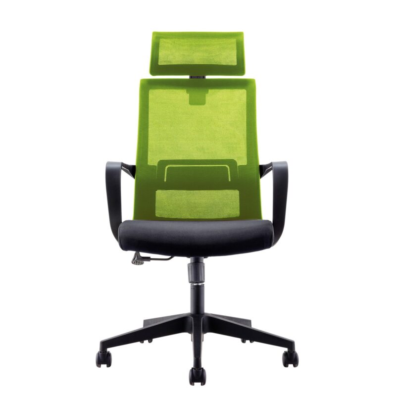 Директорски стол RFG Smart HB, дамаска и меш, Tilt механизъм, до 120 kg, черна седалка, зелена облегалка