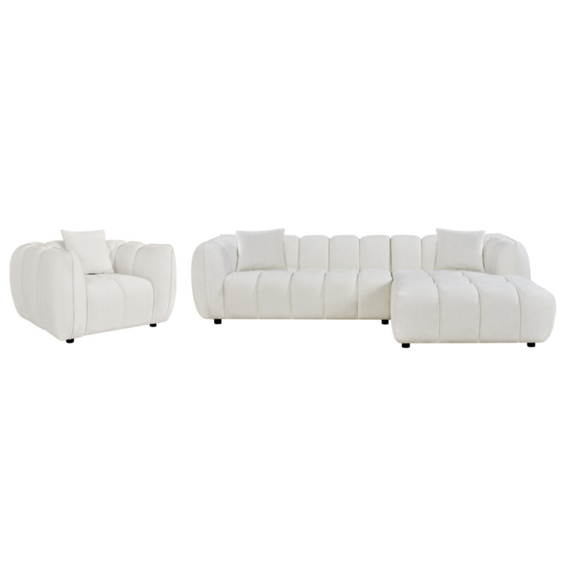 Диван, LYKKE HM10821.02R., Екрю, Текстил