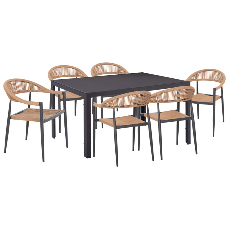 Трапезен комплект, GRET, Сив, Пластмаса, 140х80х75см.
