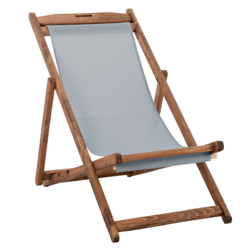 Стол, BEACH CHAIR WITH TEхTILENE FABRIC IN GREY LIMNOS, Антрацит, Дърво, 55.5х97х105см.
