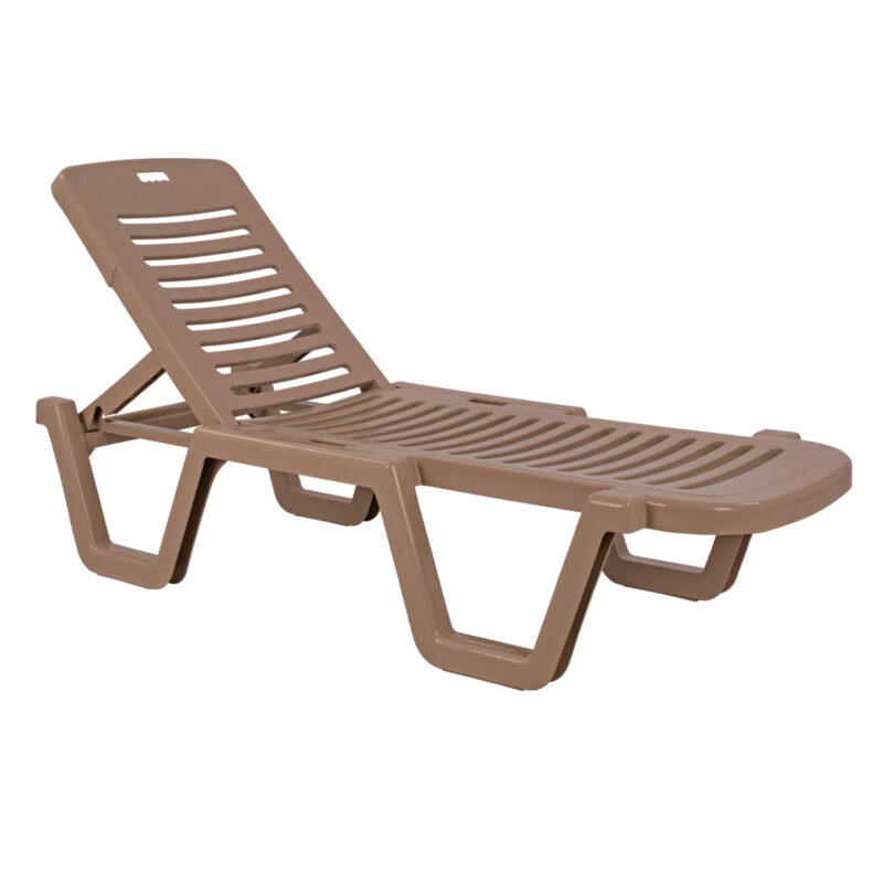 Легло, Beach Sunbed Plastic Recling Relaх Cappuccino, Капучино, Изкуствена кожа, 190х70х36см.