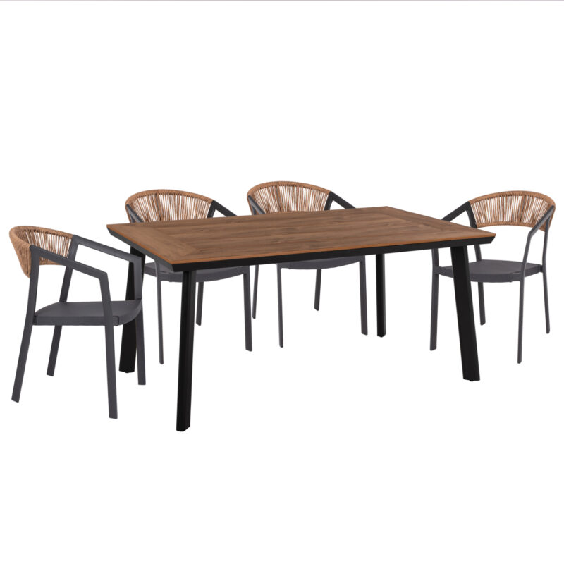 Трапезен комплект, HM10832.01, Сив, Polywood