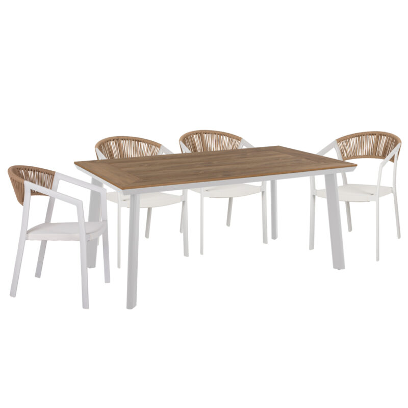 Трапезен комплект, HM10838.01, Бял, Polywood