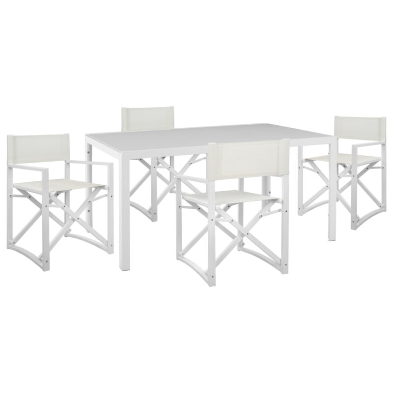 Трапезен комплект, HM21021, Бял, Пластмаса, 150х90см.